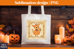 Post Stamp Halloween sublimation, Retro cute bear, treat bag Product Image 2