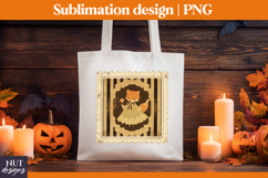 Post Stamp Halloween sublimation, Retro cute fox, treat bag Product Image 2