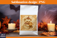 Post Stamp Halloween tote bag Retro cute bear sublimation Product Image 2