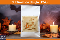 Stamp Halloween Pumpkin Bunny Vintage Halloween tote bag Product Image 2