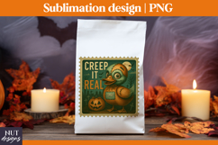Post Stamp Halloween sublimation, Creep Duck, mug design Product Image 3