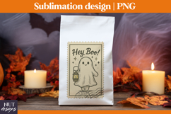 Post Stamp Halloween sublimation, Retro cute ghost tote bag Product Image 2