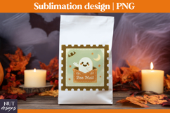 Post Stamp Halloween sublimation, Retro cute ghost tote bag Product Image 2
