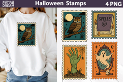 Vintage Halloween Postage Stamp Bundle | Spooky Clipart Product Image 4