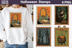 Vintage Halloween Postage Stamp Bundle | Spooky Clipart Product Image 5