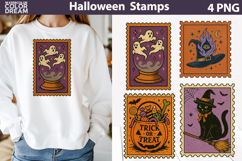 Vintage Halloween Postage Stamp | Spooky Clipart Product Image 1