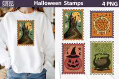 Vintage Halloween Postage Stamp Bundle | Spooky Clipart Product Image 9