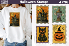 Vintage Halloween Postage Stamp Bundle | Spooky Clipart Product Image 10