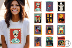 Halloween Tshirt Stamp Design| PNG &amp; SVG Product Image 2