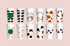 halloween starbucks 16oz hot cup tumbler wrap svg presized template for tumbler grande suitable for cricut and silhouette