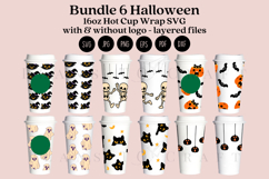 halloween starbucks 16oz hot cup tumbler wrap svg presized template for tumbler grande suitable for cricut and silhouette