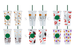 halloween starbucks 24oz cold cup tumbler wrap svg presized template for tumbler venti suitable for cutting machine or sublimation