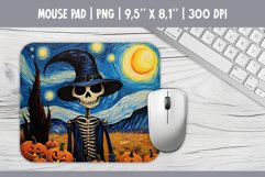 Halloween Skeleton Starry Night Mouse Pad Sublimation Design Product Image 1