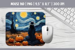 Halloween Witch Starry Night Mouse Pad Sublimation Design Product Image 1