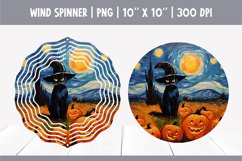 Halloween Cat Wind Spinner Sublimation | Starry Night Product Image 1