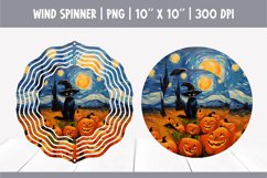 Halloween Cat Wind Spinner Sublimation | Starry Night Product Image 1