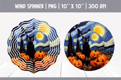 Halloween Cat Wind Spinner Sublimation | Starry Night Product Image 1
