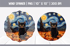 Halloween Cat Wind Spinner Sublimation | Starry Night Product Image 1