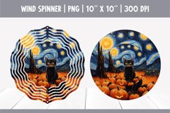 Halloween Cat Wind Spinner Sublimation | Starry Night Product Image 1