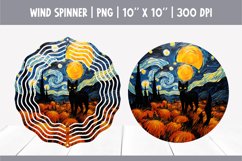 Halloween Cat Wind Spinner Sublimation | Starry Night Product Image 1