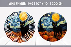 Halloween Cat Wind Spinner Sublimation | Starry Night Product Image 1