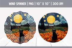 Halloween Cat Wind Spinner Sublimation | Starry Night Product Image 1