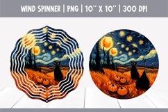 Halloween Cat Wind Spinner Sublimation | Starry Night Product Image 1