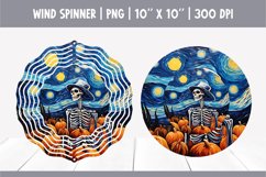Halloween Skeleton Wind Spinner Sublimation | Starry Night Product Image 1
