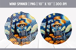 Halloween Skeleton Wind Spinner Sublimation | Starry Night Product Image 1