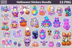 Iridescent Characters Sticker Bundle | Spooky Halloween Stic Product Image 1