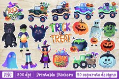 Halloween Printable Stickers png Bundle - 20 Designs Product Image 1