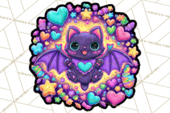 Neon Halloween PNG Clipart, Spooky Sticker Stamps Product Image 2