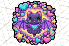 Neon Halloween PNG Clipart, Spooky Sticker Stamps Product Image 2
