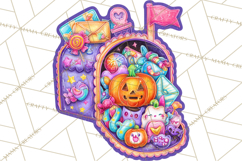 Neon Halloween PNG Clipart, Spooky Sticker Stamps Product Image 3