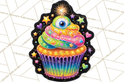 Neon Halloween PNG Clipart, Spooky Sticker Stamps Product Image 5