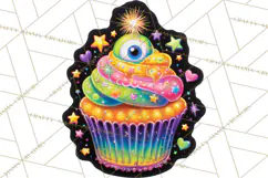 Neon Halloween PNG Clipart, Spooky Sticker Stamps Product Image 5