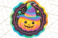 Neon Halloween PNG Clipart, Spooky Sticker Stamps Product Image 2