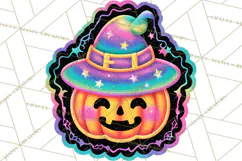 Neon Halloween PNG Clipart, Spooky Sticker Stamps Product Image 3
