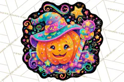Neon Halloween PNG Clipart, Spooky Sticker Stamps Product Image 2