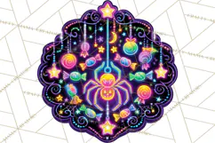 Neon Halloween PNG Clipart, Spooky Sticker Stamps Product Image 3
