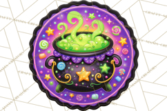 Neon Halloween PNG Clipart, Spooky Sticker Stamps Product Image 2