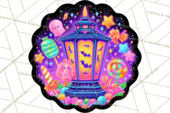 Neon Halloween PNG Clipart, Spooky Sticker Stamps Product Image 4