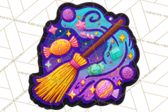 Neon Halloween PNG Clipart, Spooky Sticker Stamps Product Image 2