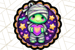 Neon Halloween PNG Clipart, Spooky Sticker Stamps Product Image 3