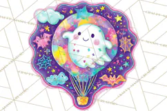 Neon Halloween PNG Clipart, Spooky Sticker Stamps Product Image 4