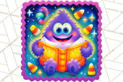 Neon Halloween PNG Clipart, Spooky Sticker Stamps Product Image 2