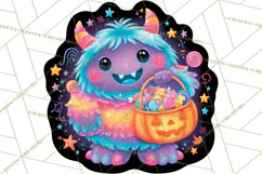 Neon Halloween PNG Clipart, Spooky Sticker Stamps Product Image 5