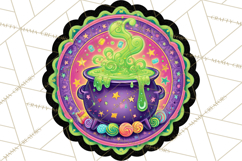 Neon Halloween PNG Clipart, Spooky Sticker Stamps Product Image 3