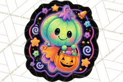 Neon Halloween PNG Clipart, Spooky Sticker Stamps Product Image 3