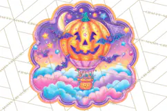 Neon Halloween PNG Clipart, Spooky Sticker Stamps Product Image 4